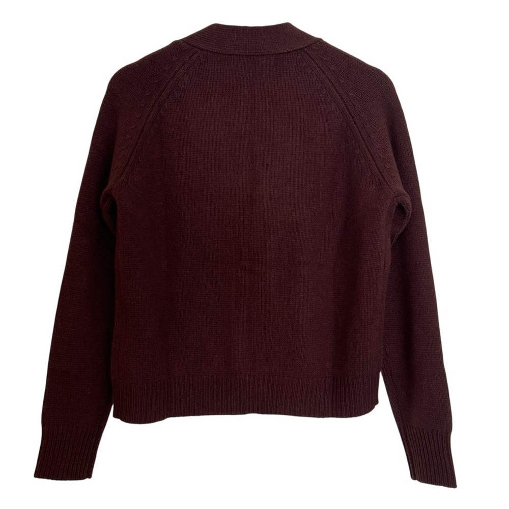 One Grey Day Curtis Cashmere Cardigan Cinnabar Brown X-Small NWT Minimalist Cozy - Picture 5 of 6